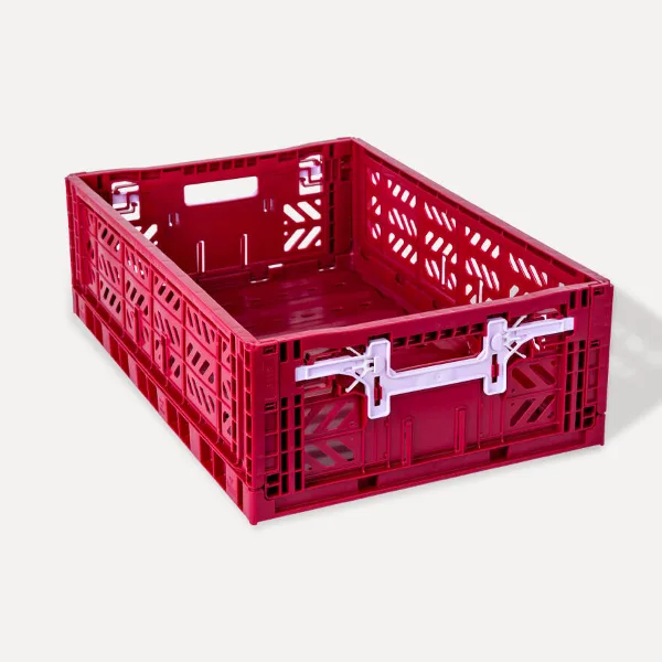 Aykasa Maxibox Comfort Lock Folding Crate 23.6 x 15.7 x 7.1 in – Chilli Pepper