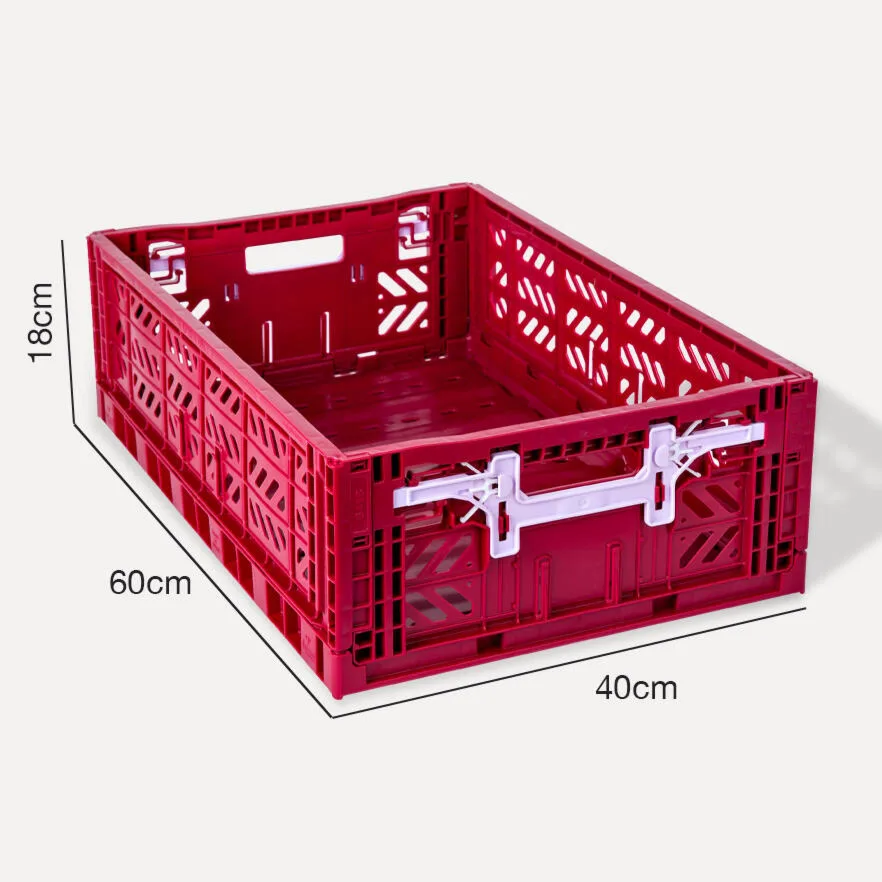 Aykasa Maxibox Comfort Lock Folding Crate 23.6 x 15.7 x 7.1 in – Chilli Pepper – image 4