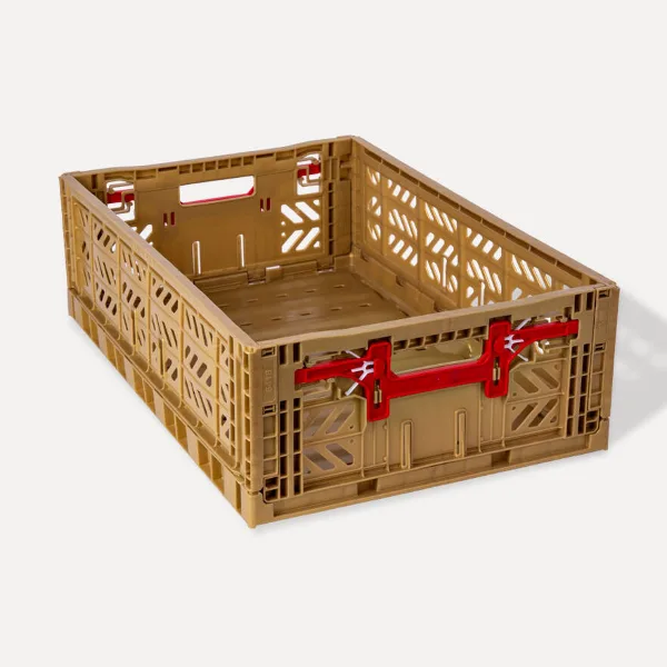 Aykasa Maxibox Comfort Lock Folding Crate 23.6 x 15.7 x 7.1 in – Gold