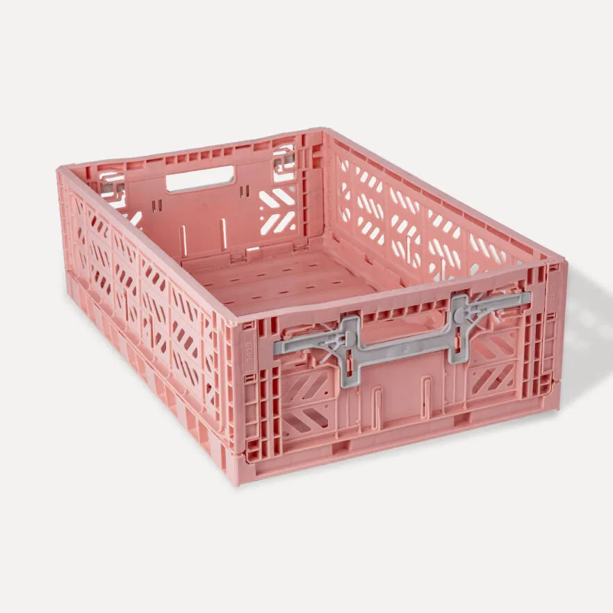 Aykasa Maxibox Comfort Lock Folding Crate 23.6 x 15.7 x 7.1 in – Milk Tea
