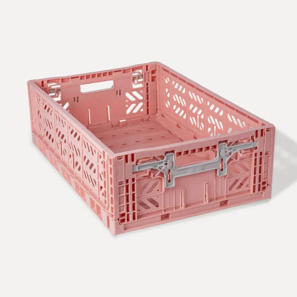 Aykasa Maxibox Comfort Lock Folding Crate 23.6 x 15.7 x 7.1 in – Milk Tea