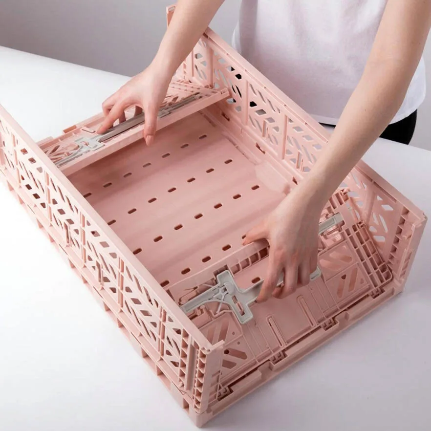 Aykasa Maxibox Comfort Lock Folding Crate 23.6 x 15.7 x 7.1 in – Milk Tea – image 2