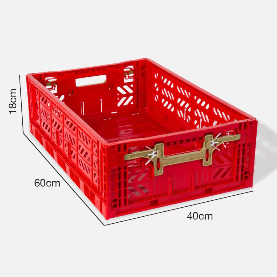 Aykasa Maxibox Comfort Lock Folding Crate 23.6 x 15.7 x 7.1 in – Red – image 3