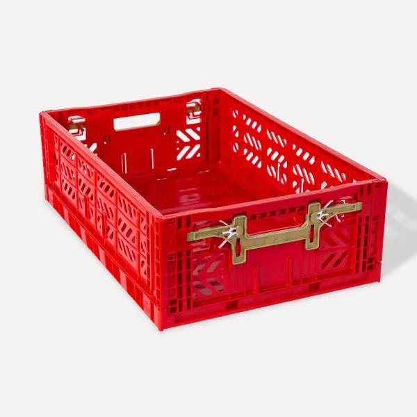 Aykasa Maxibox Comfort Lock Folding Crate 23.6 x 15.7 x 7.1 in – Red