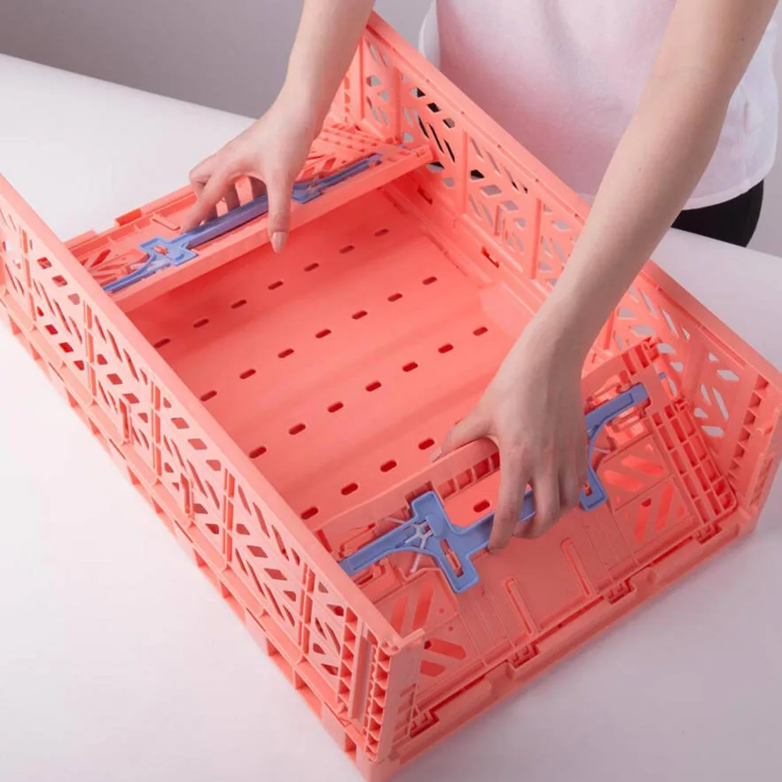 Aykasa Maxibox Comfort Lock Folding Crate 23.6 x 15.7 x 7.1 in – Salmon Pink – image 2