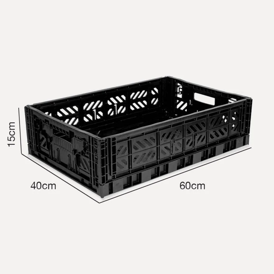 Aykasa Maxibox Folding Crate 23.6 x 15.7 x 5.9 in – Black – image 3