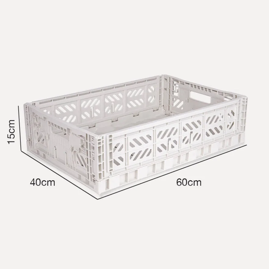 Aykasa Maxibox Folding Crate 23.6 x 15.7 x 5.9 in – Light Gray – image 3