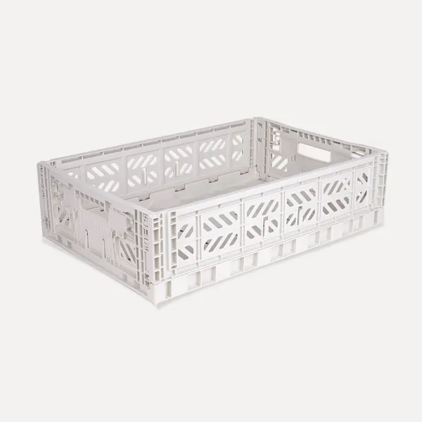 Aykasa Maxibox Folding Crate 23.6 x 15.7 x 5.9 in – Light Gray