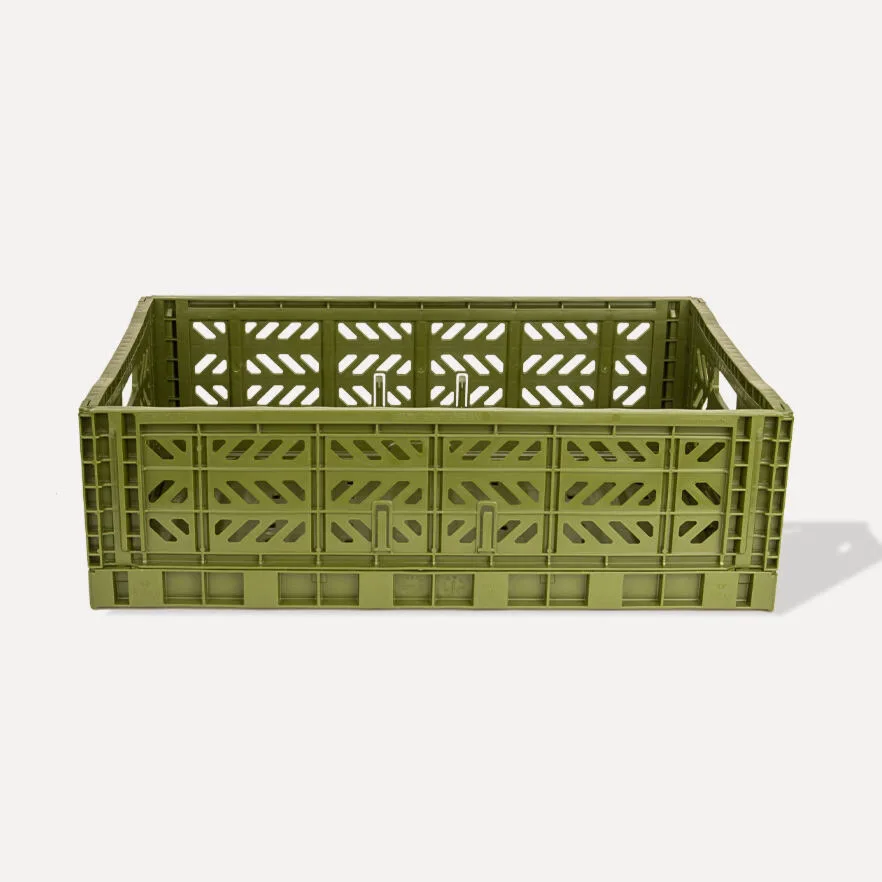 Aykasa Maxibox Folding Crate 23.6 x 15.7 x 7.1 in – Olive – image 2