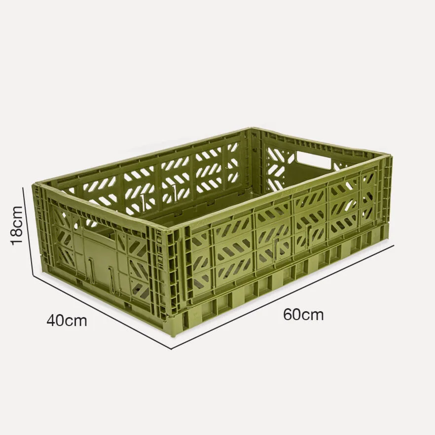 Aykasa Maxibox Folding Crate 23.6 x 15.7 x 7.1 in – Olive – image 4