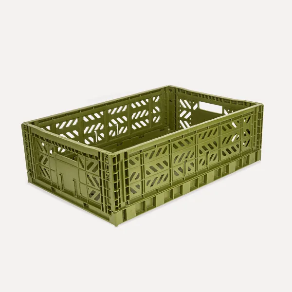 Aykasa Maxibox Folding Crate 23.6 x 15.7 x 7.1 in – Olive