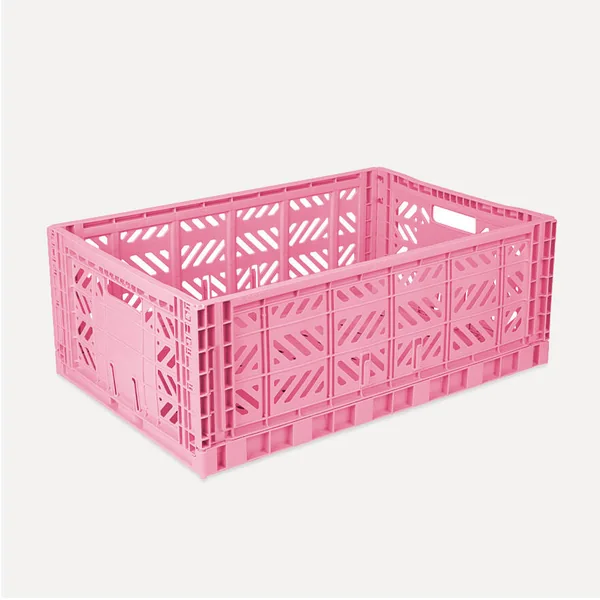 Aykasa Maxibox Folding Crate 23.6 x 15.7 x 8.7 in – Baby Pink