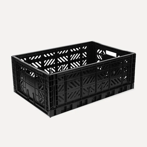 Aykasa Maxibox Folding Crate 23.6 x 15.7 x 8.7 in – Black
