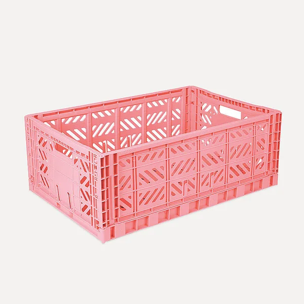 Aykasa Maxibox Folding Crate 23.6 x 15.7 x 8.7 in – Strawberry Milk
