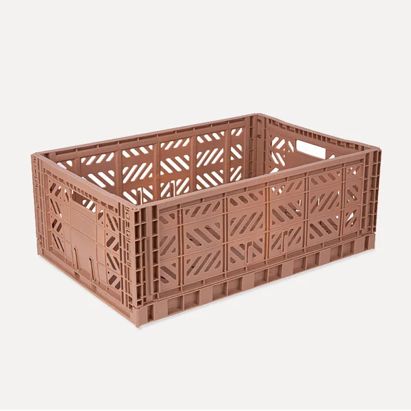 Aykasa Maxibox Folding Crate 23.6 x 15.7 x 8.7 in – Warm Taupe