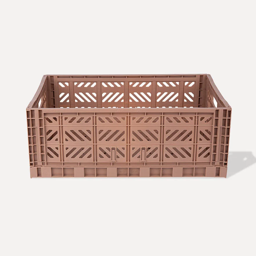 Aykasa Maxibox Folding Crate 23.6 x 15.7 x 8.7 in – Warm Taupe – image 2