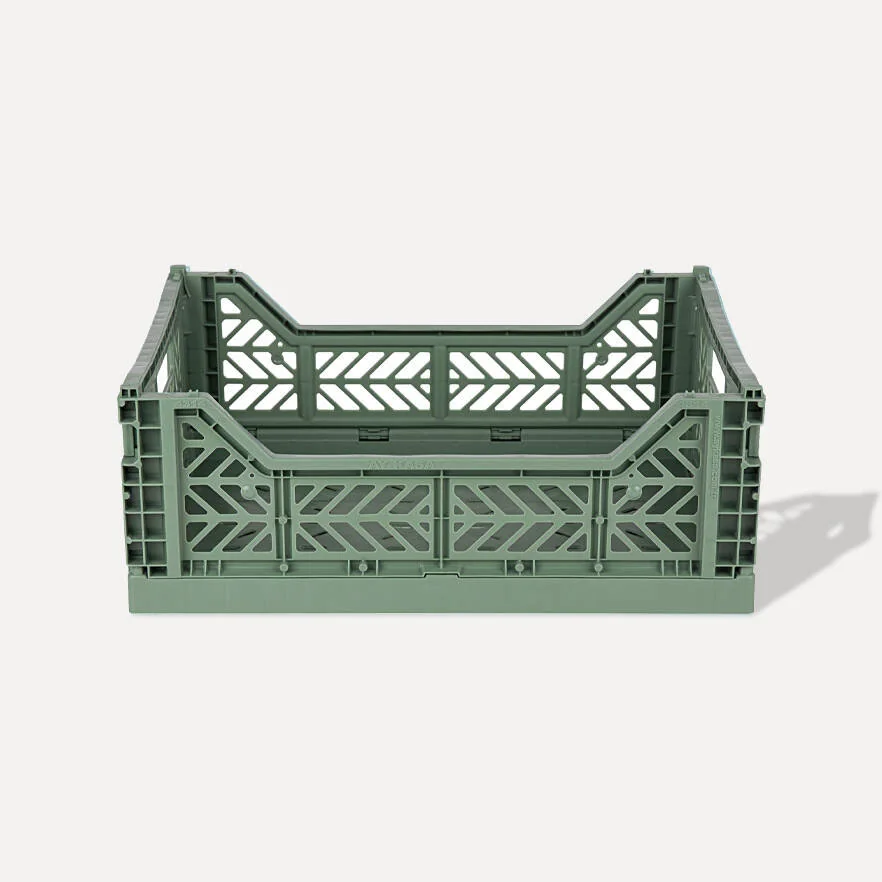 Aykasa Midibox Folding Crate 15.7 x 11.8 x 5.5 in – Almond Green – image 2