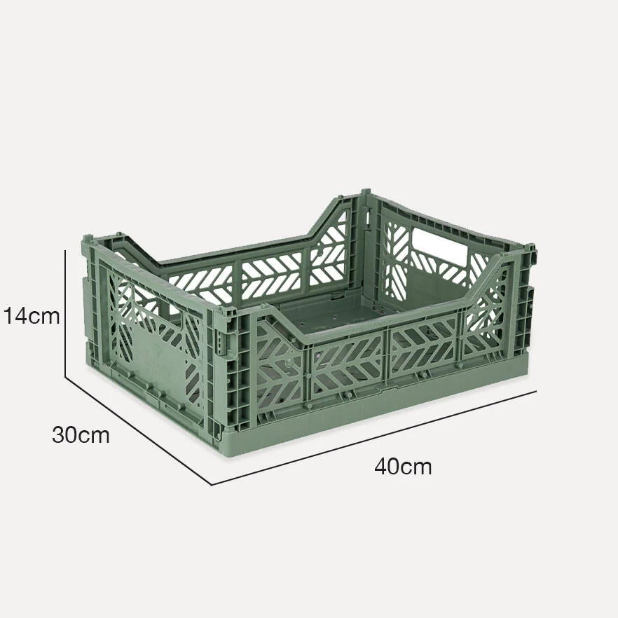 Aykasa Midibox Folding Crate 15.7 x 11.8 x 5.5 in – Almond Green – image 4