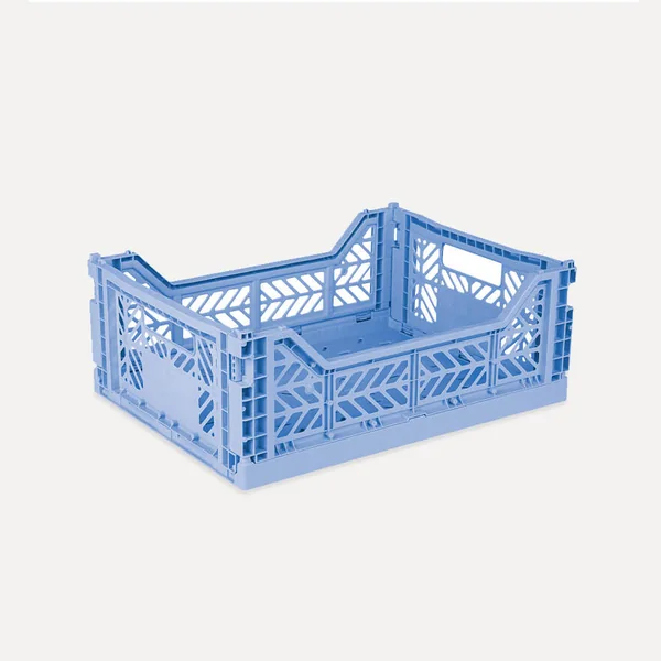 Aykasa Midibox Folding Crate 15.7 x 11.8 x 5.5 in – Baby Blue