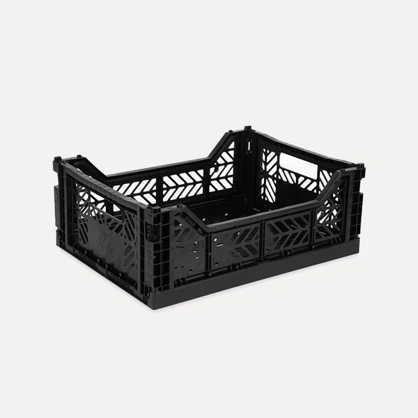 Aykasa Midibox Folding Crate 15.7 x 11.8 x 5.5 in – Black