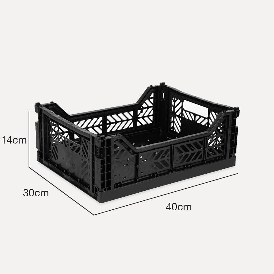 Aykasa Midibox Folding Crate 15.7 x 11.8 x 5.5 in – Black – image 4