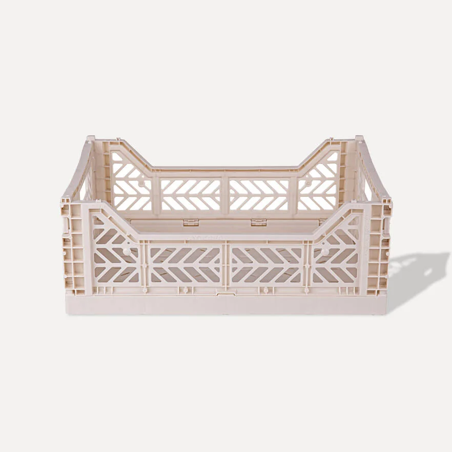 Aykasa Midibox Folding Crate 15.7 x 11.8 x 5.5 in – Coconut Milk – image 2