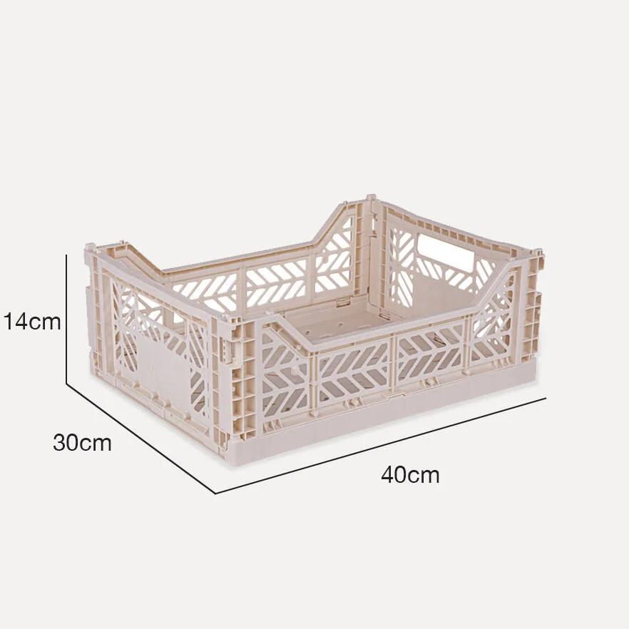 Aykasa Midibox Folding Crate 15.7 x 11.8 x 5.5 in – Coconut Milk – image 4