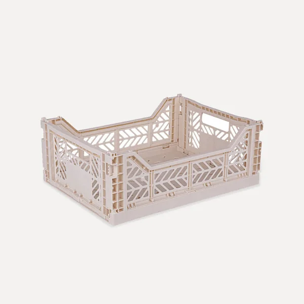 Aykasa Midibox Folding Crate 15.7 x 11.8 x 5.5 in – Coconut Milk