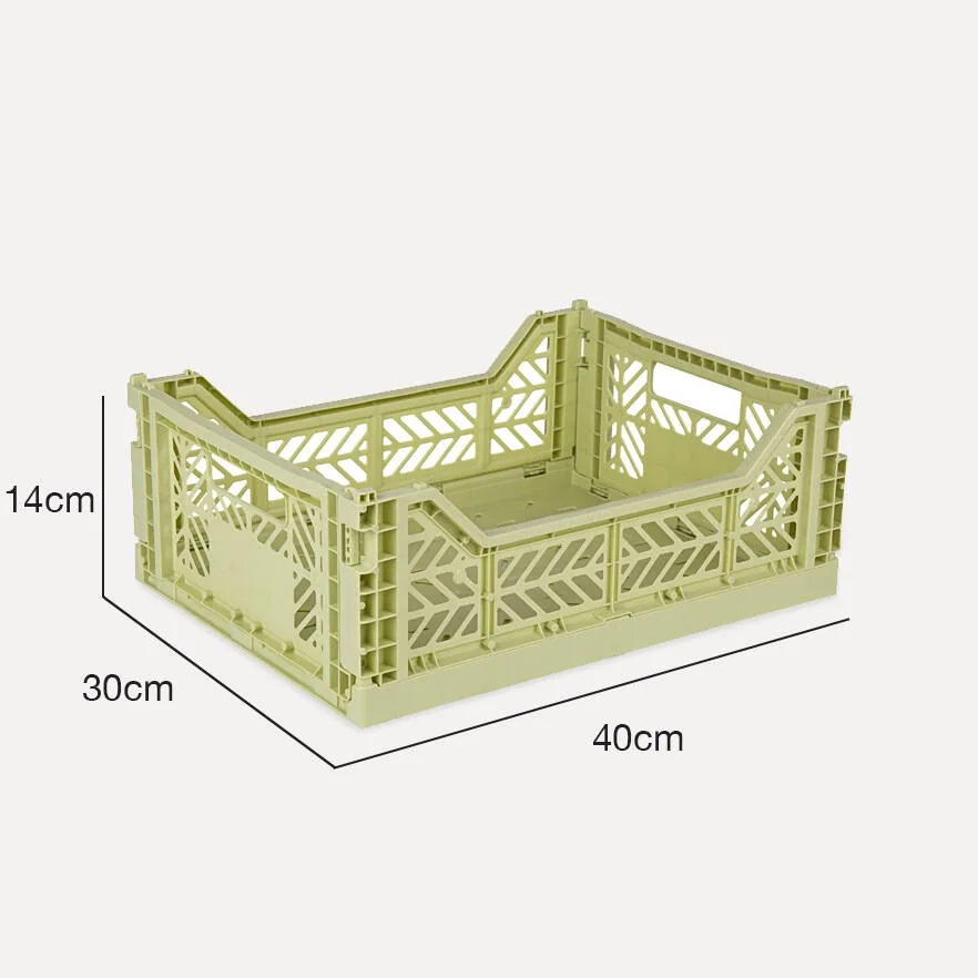 Aykasa Midibox Folding Crate 15.7 x 11.8 x 5.5 in – Lime Cream – image 4