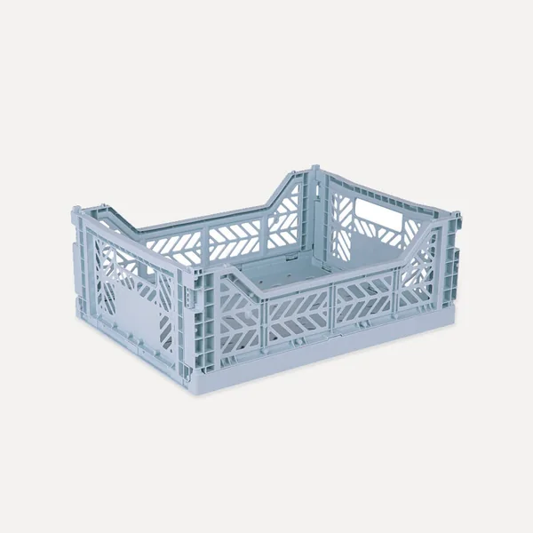 Aykasa Midibox Folding Crate 15.7 x 11.8 x 5.5 in – Pale Blue