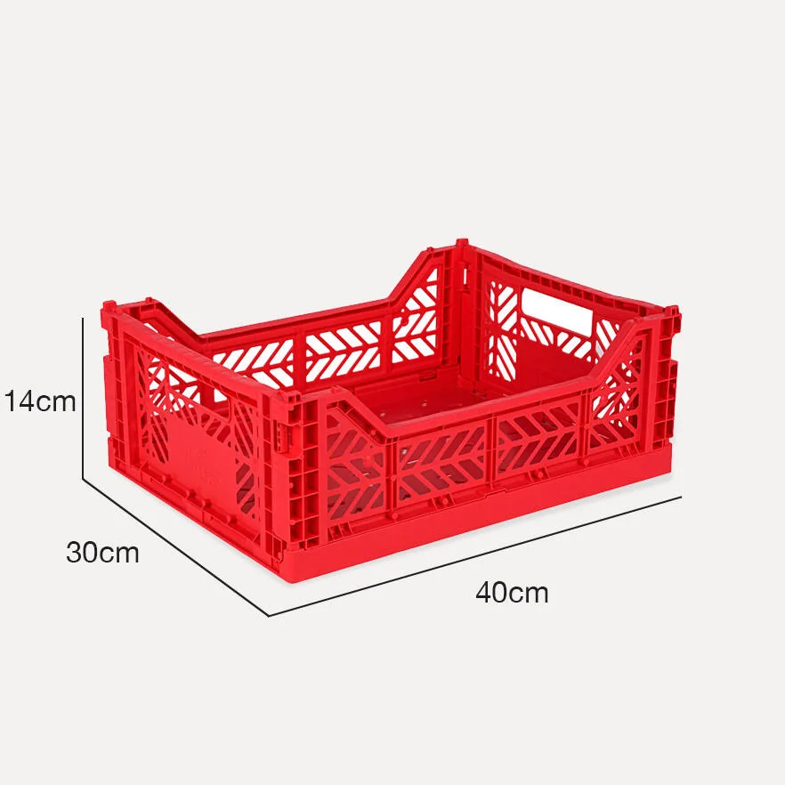 Aykasa Midibox Folding Crate 15.7 x 11.8 x 5.5 in – Red – image 4