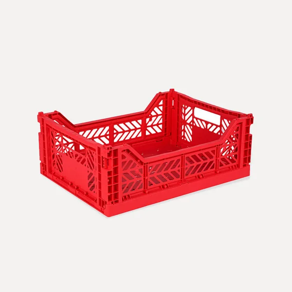 Aykasa Midibox Folding Crate 15.7 x 11.8 x 5.5 in – Red