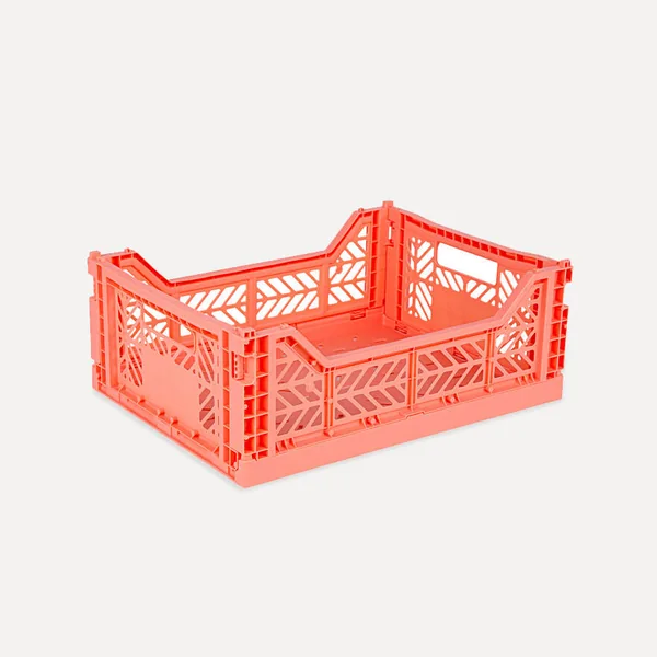 Aykasa Midibox Folding Crate 15.7 x 11.8 x 5.5 in – Salmon Pink