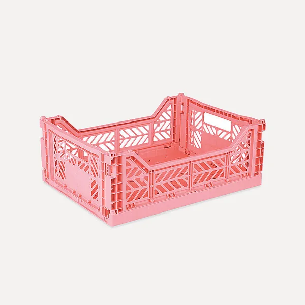Aykasa Midibox Folding Crate 15.7 x 11.8 x 5.5 in – Strawberry Milk