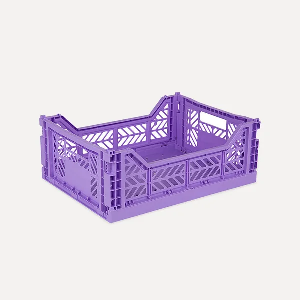 Aykasa Midibox Folding Crate 15.7 x 11.8 x 5.5 in – Taro Milk Tea