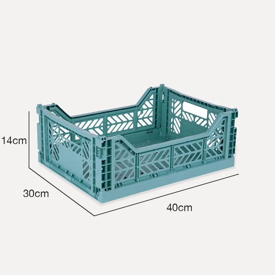 Aykasa Midibox Folding Crate 15.7 x 11.8 x 5.5 in – Teal – image 4