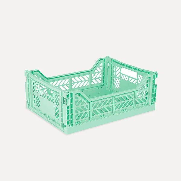 Aykasa Midibox Folding Crate 15.7 x 11.8 x 5.5 in – Warm Mint