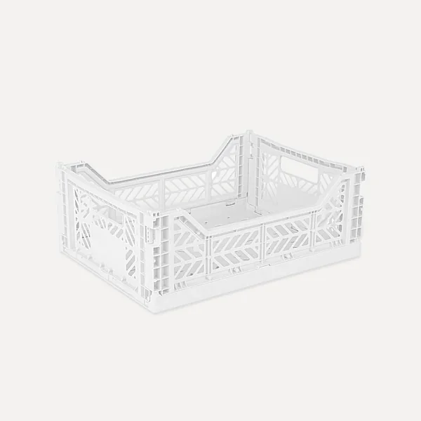 Aykasa Midibox Folding Crate 15.7 x 11.8 x 5.5 in – White