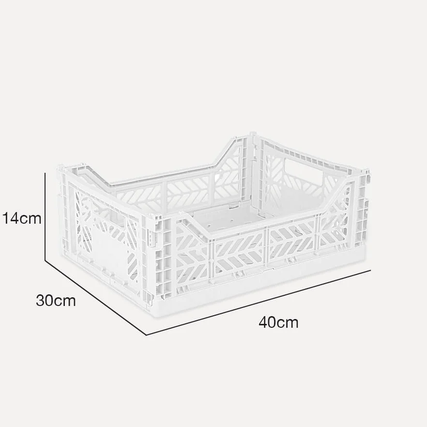 Aykasa Midibox Folding Crate 15.7 x 11.8 x 5.5 in – White – image 4