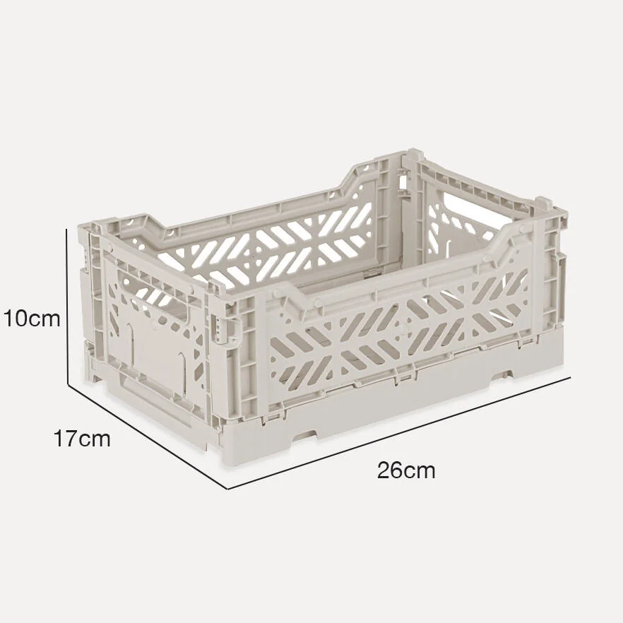 Aykasa Minibox Folding Crate 10.2 x 6.7 x 3.9 in – Light Gray – image 4